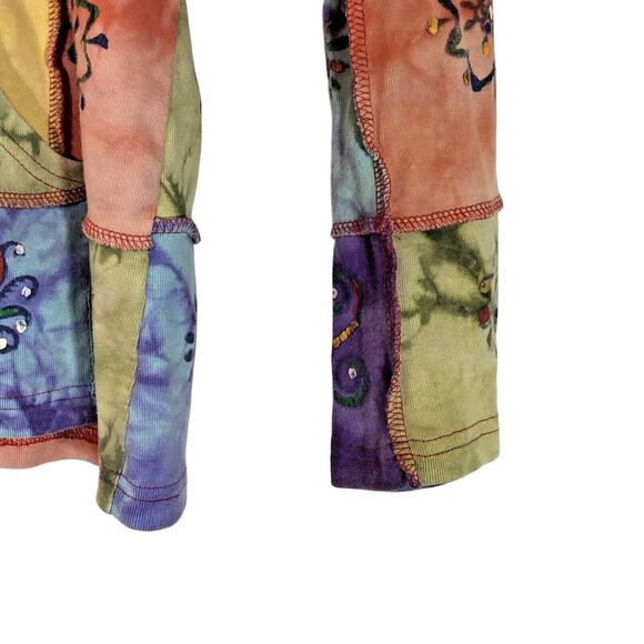 Rising International Hoodie Hippie Boho Art Sweatshirt Jacket Medium Zip Pockets - Picture 4 of 8